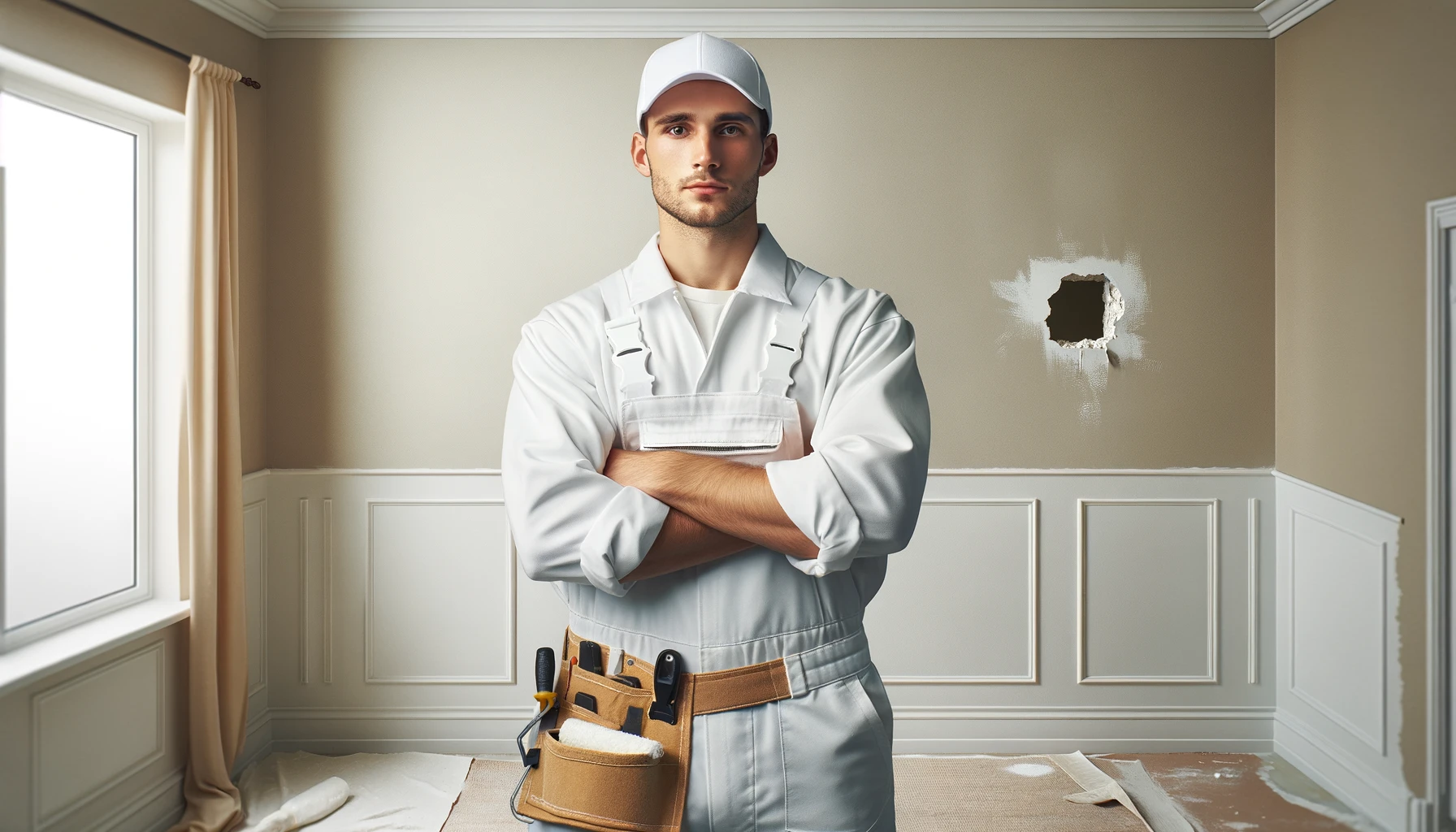 Plasterer in a house