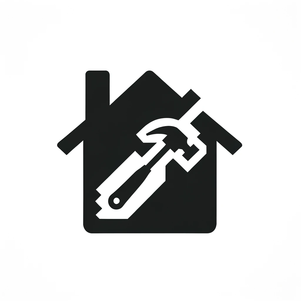 Pictogram of miscellaneous works, with a hammer and a house