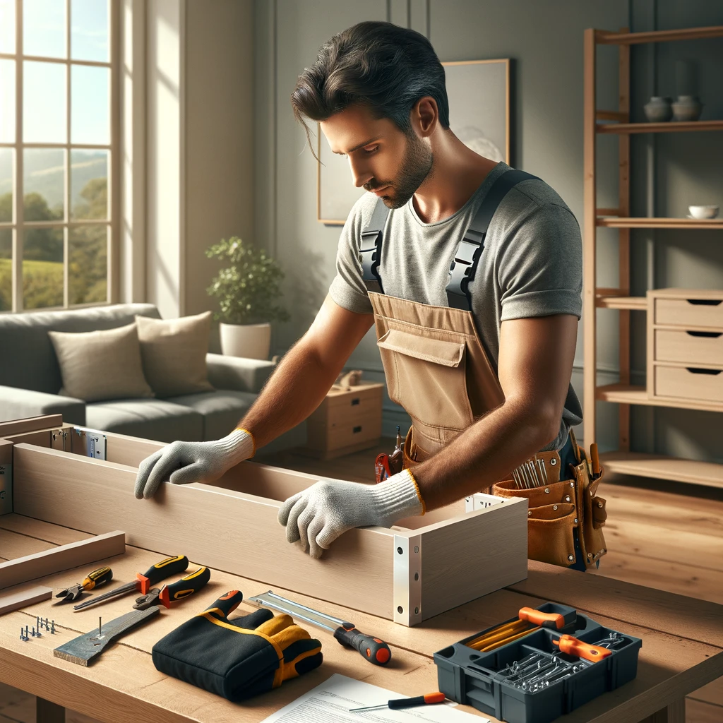 Handyman who assembles furniture