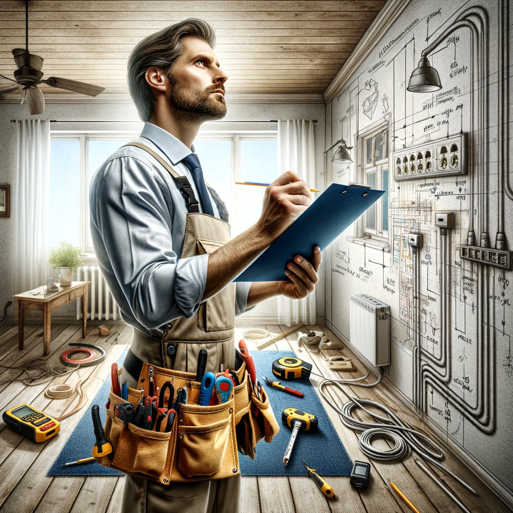 A handyman who inspects the house